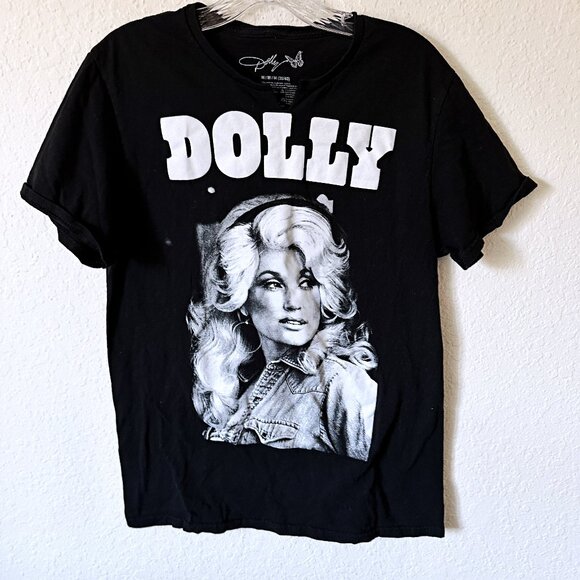 Dolly Parton Sweetheart V Neck Graphic Country Music T-Shirt M - Picture 1 of 3